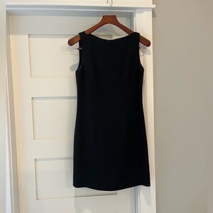 Yansi Fugel Black Sheath Mini Dress Bateau Neckline